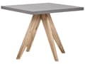 Miniatyrbilde 5 av 10: Utendørs spisegruppe Grå Betong Akasietre Firkantet bord 4 krakker Moderne design Hagemøbler
