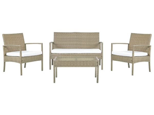 Loungesett rotting brun 4-seters moderne