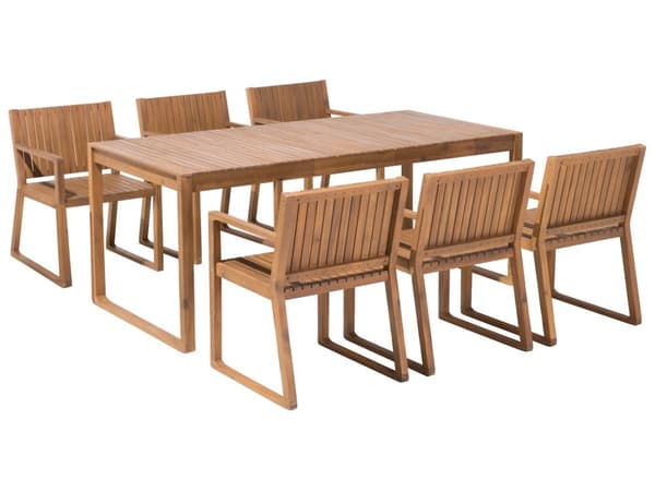 Hage Spisestue Spisestuesett Brun Akasietre 6-seter Klassisk Design