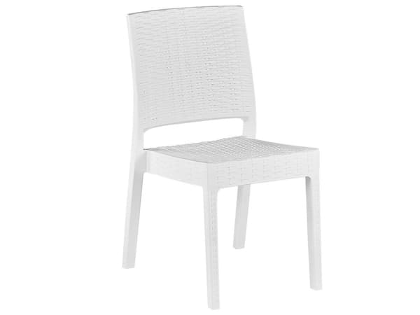 Hagesett Spisestue Hvit Firkantet Bord 80 x 80 cm 4 Stabelbare stoler 4-seter Minimalistisk