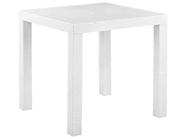 Hagesett Spisestue Hvit Firkantet Bord 80 x 80 cm 4 Stabelbare stoler 4-seter Minimalistisk