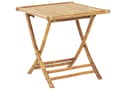 Miniatyrbilde 8 av 11: Sett med 2 solstoler og 1 bord Beige Bambustre Sammenleggbare stoler Sidebord Utendørs Hage Balkong Moderne Boho