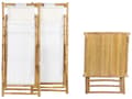 Miniatyrbilde 11 av 11: Sett med 2 solstoler og 1 bord Beige Bambustre Sammenleggbare stoler Sidebord Utendørs Hage Balkong Moderne Boho