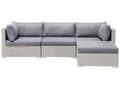 Miniatyrbild 7 av 11: 2 Delar Trädgård Loungegrupp Grå med Kuddar 5-sits Soffa Soffbord Högervänd