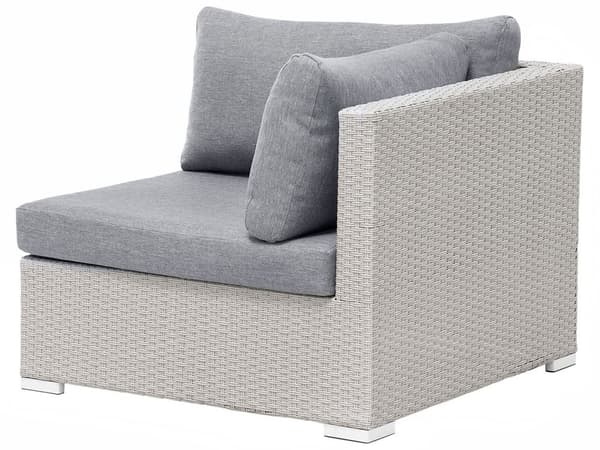 2 Delar Trädgård Loungegrupp Grå med Kuddar 5-sits Soffa Soffbord Högervänd