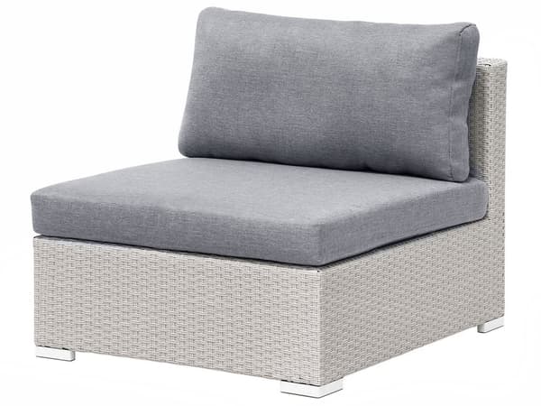 2 Delar Trädgård Loungegrupp Grå med Kuddar 5-sits Soffa Soffbord Högervänd