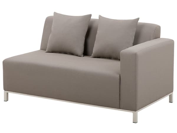 Utomhus Loungegrupp Soffa Höger Beige Aluminium Ram med Kuddar