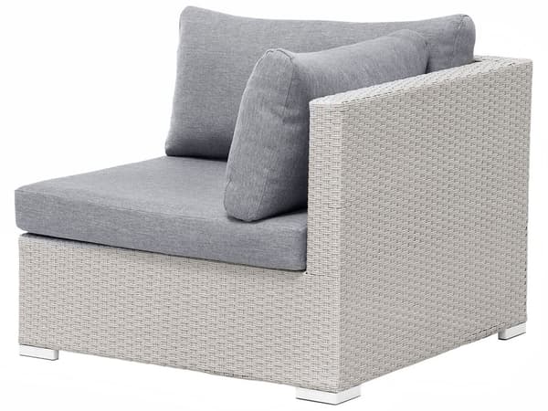 Loungesæt Grå Rattan 4 Personers Udendørs Lounge Havesofa Chaiselong med Bord Fodskammel til Terrasse med Hynder Vandtæt Aftagelige Betræk