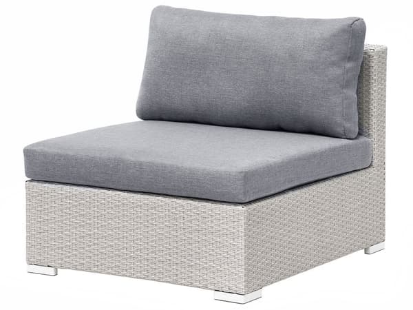 Loungesæt Grå Rattan 4 Personers Udendørs Lounge Havesofa Chaiselong med Bord Fodskammel til Terrasse med Hynder Vandtæt Aftagelige Betræk