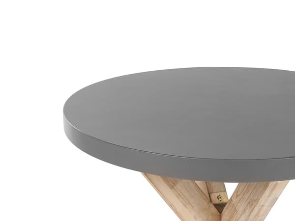 Utendørs spisesett i grå lys trefibersement for 4 personer Rund Bord og krakker Moderne design