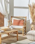 Miniatyrbillede 4 af 11: Loungesæt Hvid Bambustræ 4 Personers Loungesofa m. Havestole Sofabord Udendørs til Terrasse Havemøbelsæt Havehynder