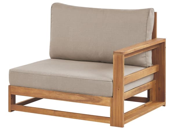 Loungegrupp Ljust Akaciaträ Taupe Dynor Modern Hörnsoffa Utomhus 4-sits med Soffbord