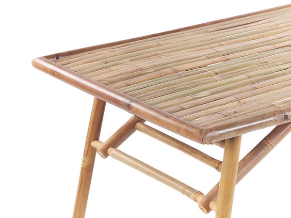 Trädgårdsbord Bambu Ljust Trä 120 x 70 cm Hopfällbart Utomhus Rektangulärt Naturlig Modern Boho