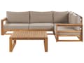Miniatyrbilde 1 av 11: Hage Loungesett Lyst Akasietre Hjørnesofa Venstrevendt 4-seter Sofabord Puter Moderne