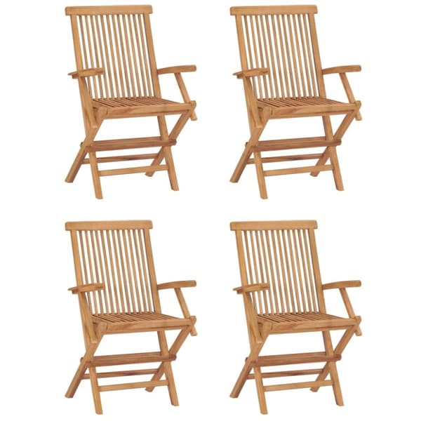 vidaXL Hopfällbar matgrupp för trädgården 5 delar massiv teak