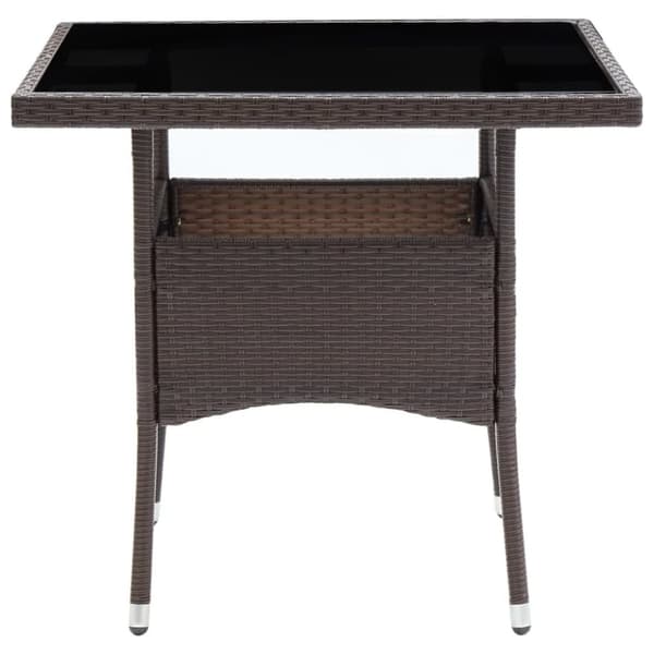 vidaXL Hagespisegruppe 3 deler polyrotting og herdet glass brun