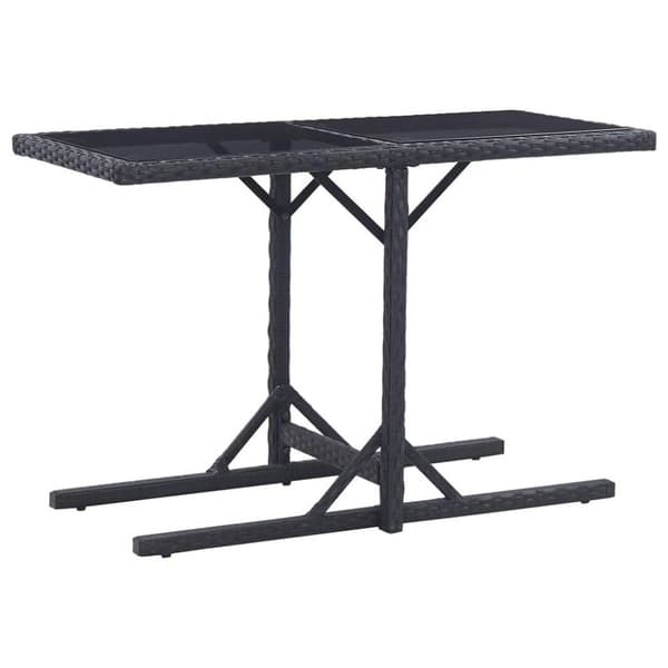 vidaXL Hagespisegruppe 3 deler polyrotting og herdet glass svart