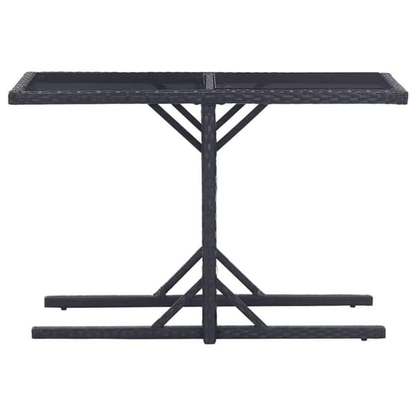 vidaXL Hagespisegruppe 3 deler polyrotting og herdet glass svart