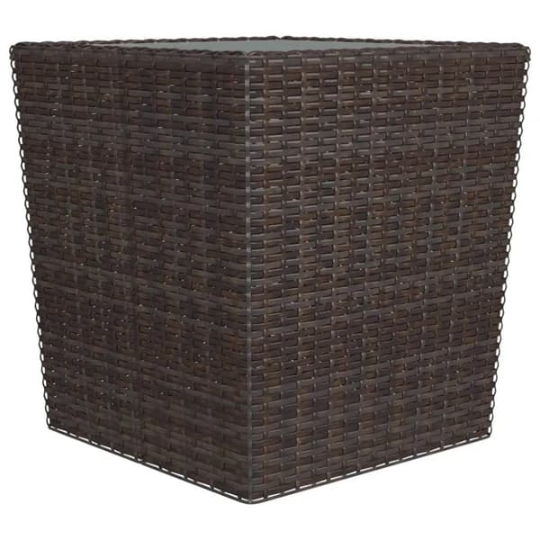vidaXL Hagebistrosett 3 deler polyrotting og herdet glass brun