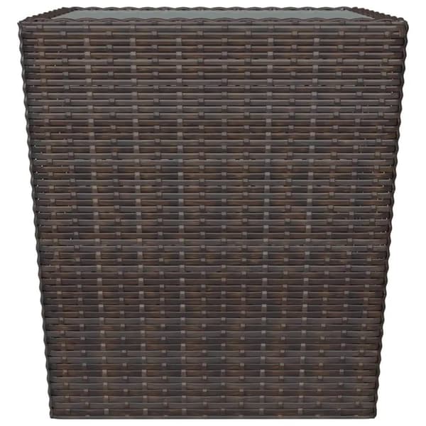 vidaXL Hagebistrosett 3 deler polyrotting og herdet glass brun