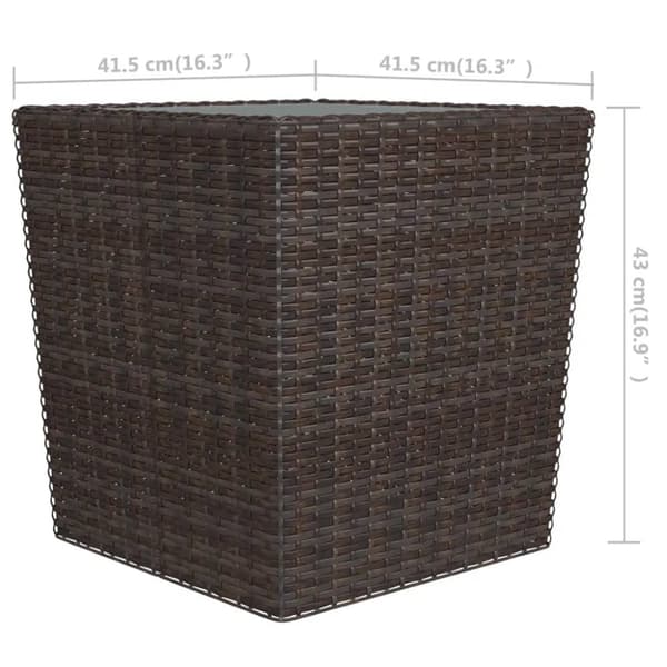 vidaXL Hagebistrosett 3 deler polyrotting og herdet glass brun