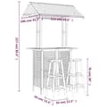 Miniatyrbilde 9 av 9: vidaXL Hagebarsett 3 deler heltre akasie