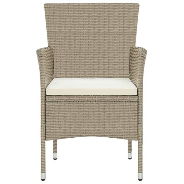 vidaXL 3-osainen Ulkoruokailuryhmä polyrottinki beige