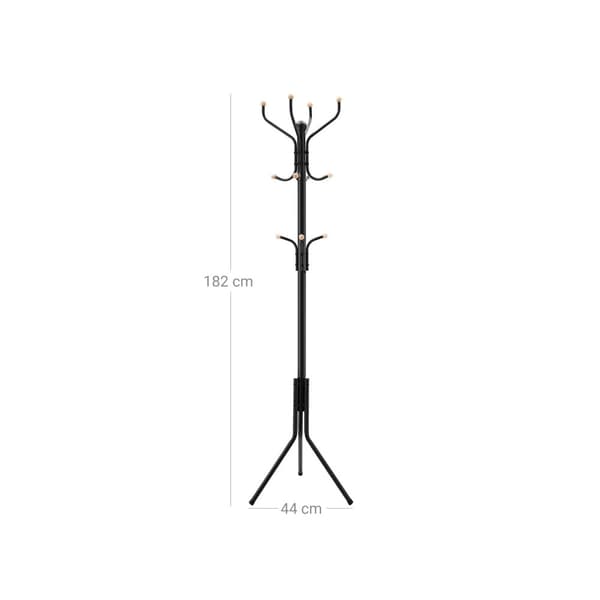 Takkiteline - vaatekaapin vakio - vakaa - metalli - 182 cm - musta