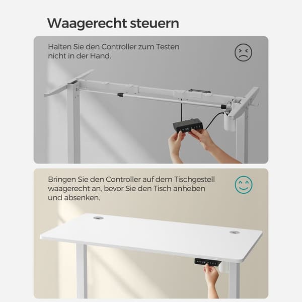 Elektrisk skrivebord - Sit Sta Desk - med oplader til telefonen - med hjul - Hvid