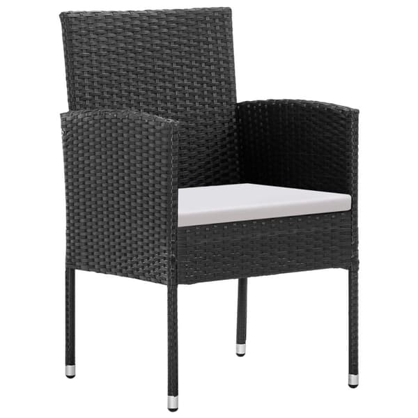 vidaXL spisebordssæt til haven 5 dele med hynder polyrattan sort