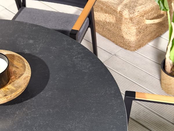 Trädgårdsbord Svart Aluminium Runt 120 cm Utomhus Modern