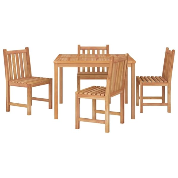 vidaXL Hagespisegruppe 5 deler heltre teak