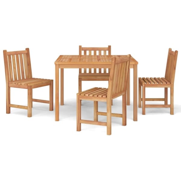vidaXL Hagespisegruppe 5 deler heltre teak