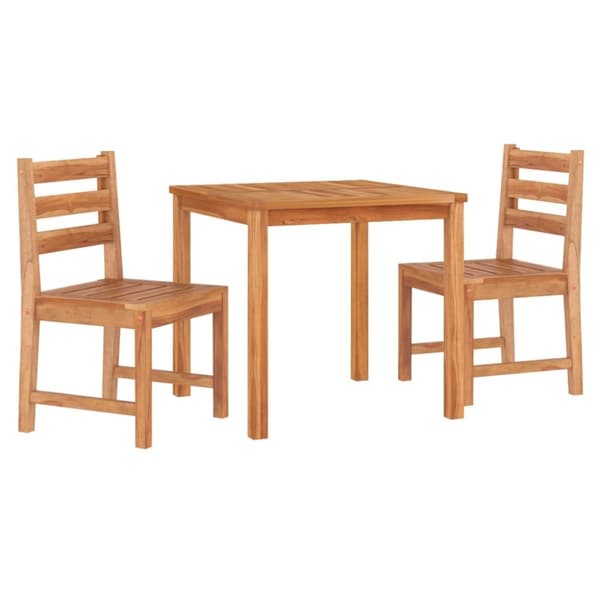 vidaXL Hagespisegruppe 3 deler heltre teak