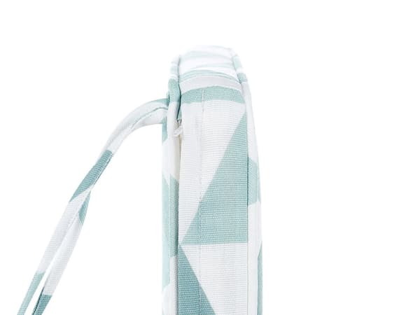 Set med 2 Utomhus Sittdynor Blå och Vit Triangulärt Mönster Snören UV-beständiga Sittkuddar