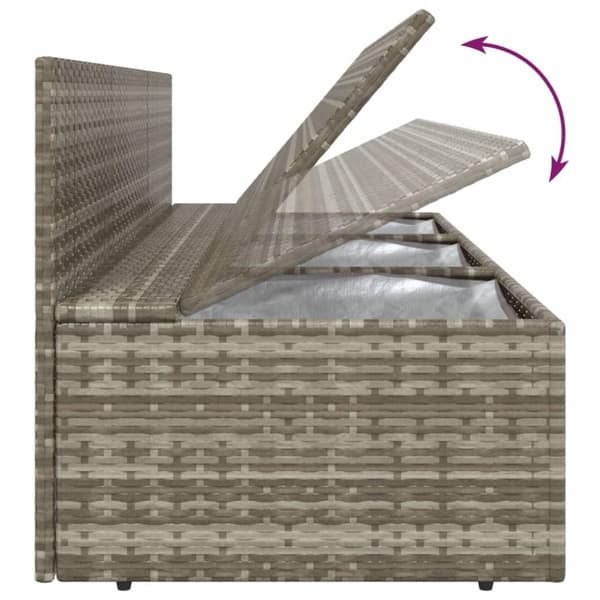 vidaXL Loungegrupp med dynor 4 delar grå konstrotting