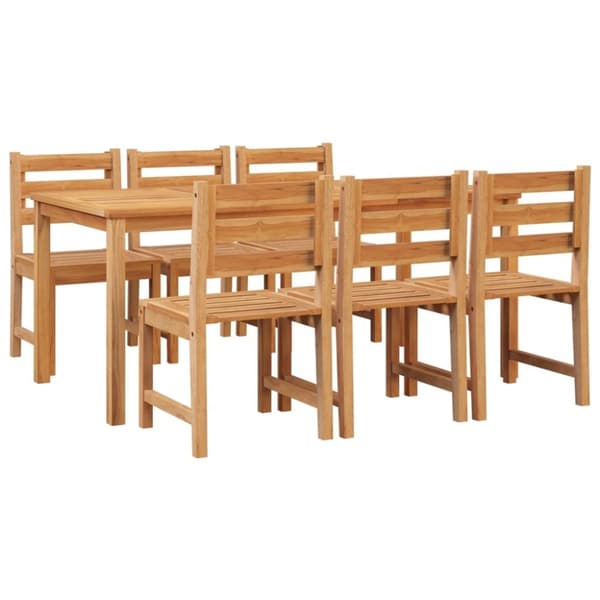 vidaXL Utendørs spisestue 7 deler heltre teak
