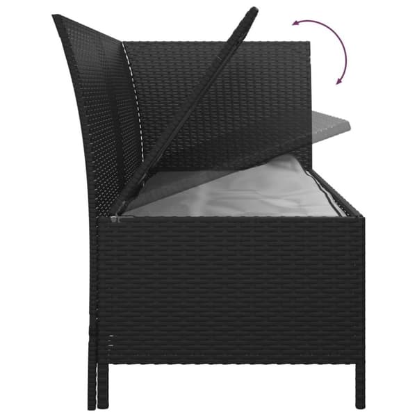 vidaXL Loungegrupp för trädgården med dynor 3 delar svart konstrotting