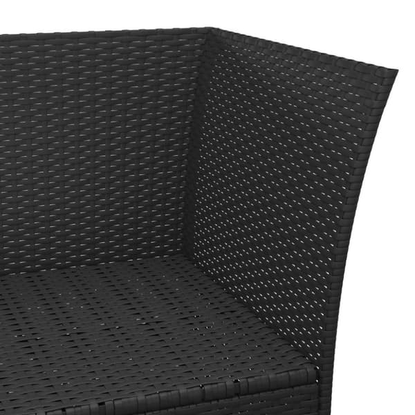 vidaXL Loungegrupp för trädgården med dynor 3 delar svart konstrotting
