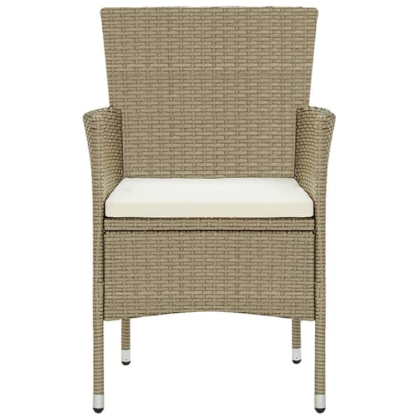vidaXL 11-osainen Ulkoruokailuryhmä polyrottinki beige