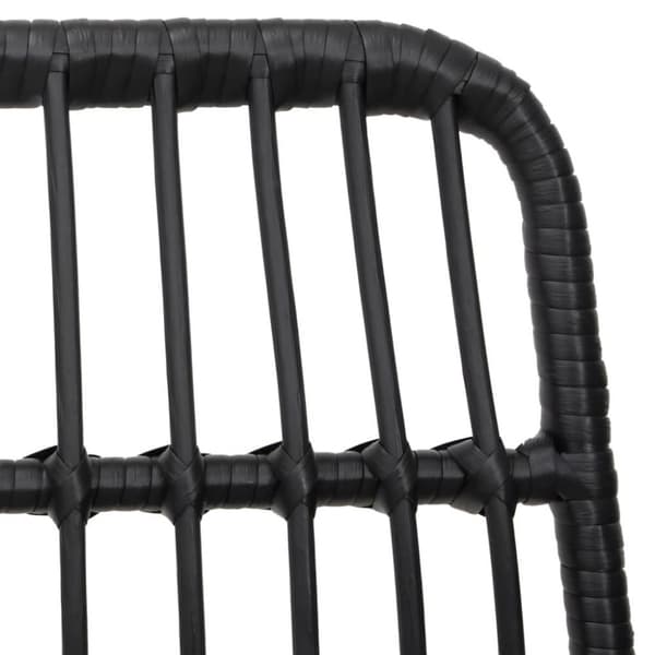 vidaXL spisebordssæt til haven 9 dele polyrattan sort