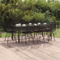 Miniatyrbillede 11 af 11: vidaXL spisebordssæt til haven 9 dele polyrattan sort