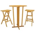 Miniatyrbilde 3 av 9: vidaXL Foldbart barsett 3 deler heltre teak