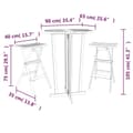 Miniatyrbilde 9 av 9: vidaXL Foldbart barsett 3 deler heltre teak