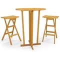 Miniatyrbilde 2 av 9: vidaXL Foldbart barsett 3 deler heltre teak