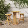 Miniatyrbilde 1 av 9: vidaXL Foldbart barsett 3 deler heltre teak