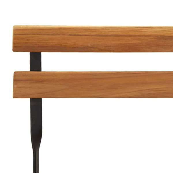 vidaXL Sammenleggbart bistrosett 3 deler heltre teak og stål
