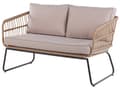 Miniatyrbilde 7 av 11: Hage Sofasett Beige Puter PE rotting Utendørs 4 Seter 2 Sofabord