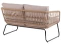 Miniatyrbilde 8 av 11: Hage Sofasett Beige Puter PE rotting Utendørs 4 Seter 2 Sofabord