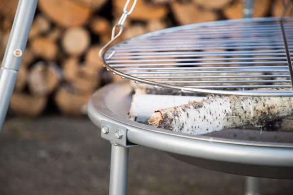 Ukunda hengende grill, ildsted stål sølvfarget.